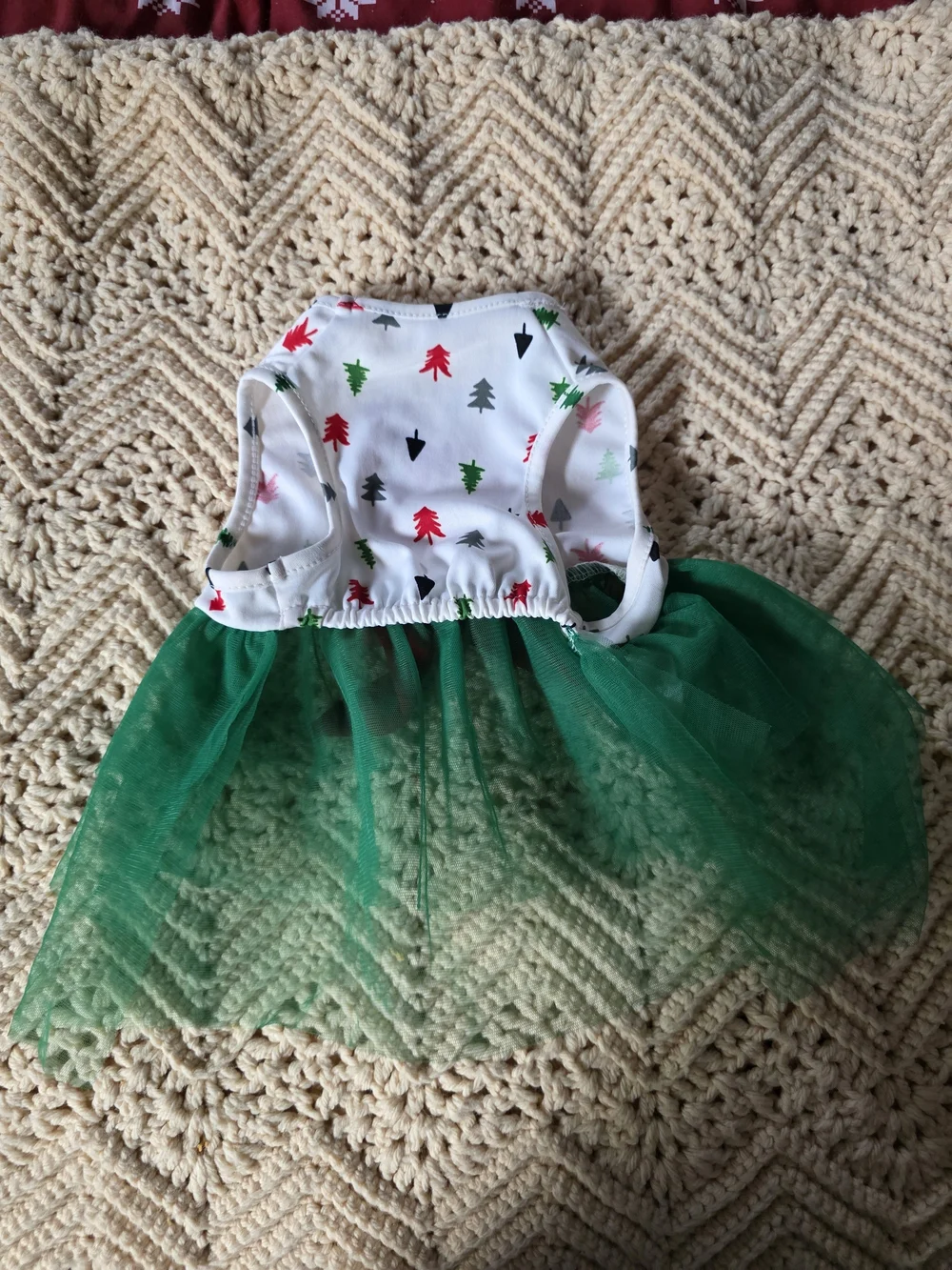 Santa Babe White & Green Holiday Tulle Dress